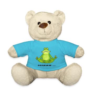 OM, Meditation, Frosch - Teddy - Atollblau - Vorne
