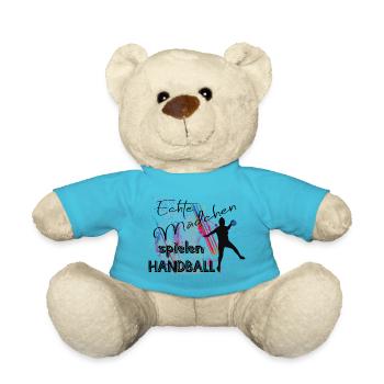 Echte Mädchen spielen Handball - Teddy - Atollblau - Vorne