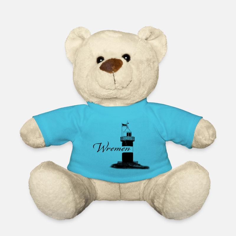 Wremen -Leuchtturm kleiner Preuße - Nordsee - Teddy - Atollblau