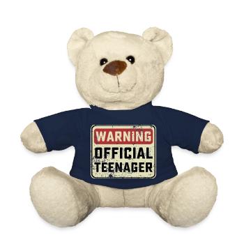 Warning Sign Official Adolescent Attention Adolescente - Nounours - bleu marine - Devant