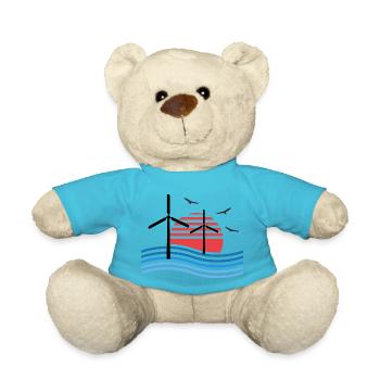 Windrad Sonnenuntergang Vögel - Teddy - Atollblau - Vorne