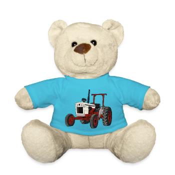 White tractor - Teddy Bear - atoll blue - Front