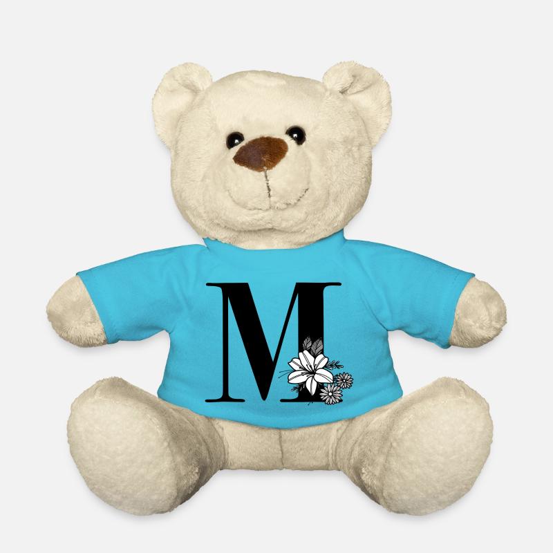 Lettre M - Nounours - bleu outremer