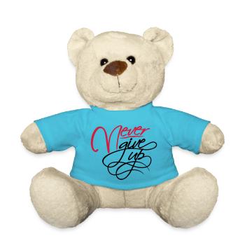 Never give up - Teddy - Atollblau - Vorne