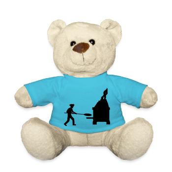 Silhouette Pizza Baker - Teddy Bear - atoll blue - Front