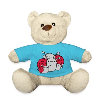 Parents Children Snails - Teddy Bear - atoll blue - Front