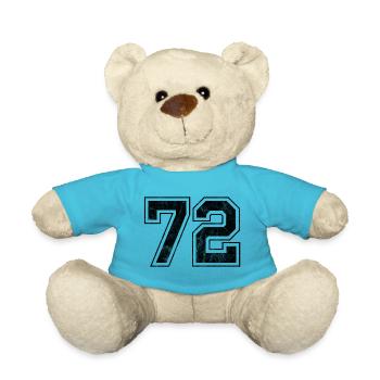 Number 72 - Teddy Bear - atoll blue - Front