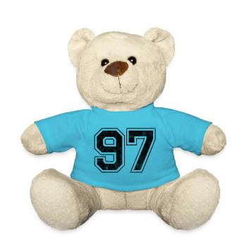 Number 97 - Teddy Bear - atoll blue - Front