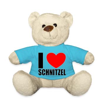 I love Schnitzel - Teddy Bear - atoll blue - Front