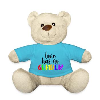 Love Has No Gender LGBTQ Gay Pride Rainbow - Teddy Bear - atoll blue - Front