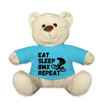eat sleep bmx repeat - Radsport-Humor - Teddy - Atollblau - Vorne