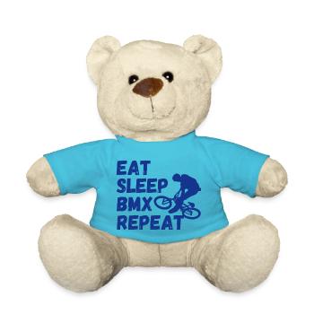 eat sleep bmx repeat - Radsport-Humor - Teddy - Atollblau - Vorne