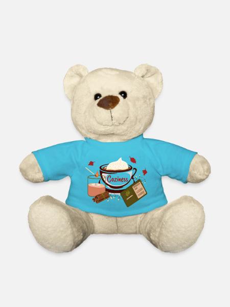 Automne confortable avec Pumkin Spice Latte chaud - Nounours - bleu outremer