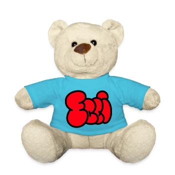 Ballonschrift ELLI rot - Teddy - Atollblau - Vorne