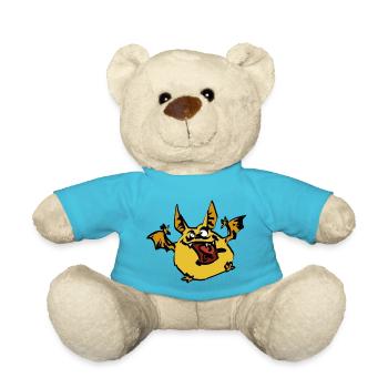 Petit monstre poilu avec des ailes - Nounours - bleu outremer - Devant