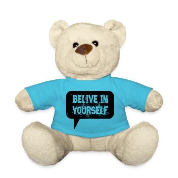 Saying: Believe in yourself - Belive in yourself - Teddy Bear - atoll blue - Front