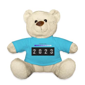 2023 Connecting New Year Neues Jahr Design vauART - Teddy - Atollblau - Vorne