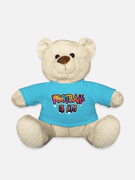 Football is life, football fan football is life - Teddy Bear - atoll blue