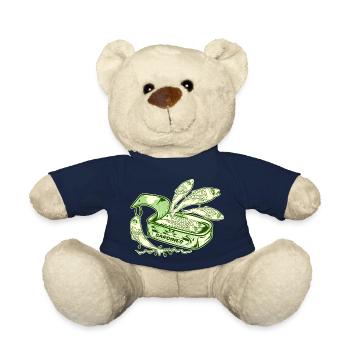 Funny Sardines Tin Canned Fish - Teddy Bear - french navy - Front