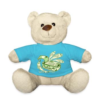 Funny Sardines Tin Canned Fish - Teddy Bear - atoll blue - Front