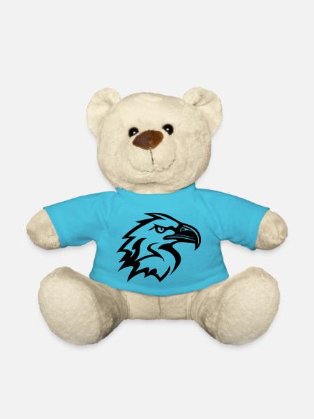 tête d'aigle styliséde profil - Nounours - bleu outremer