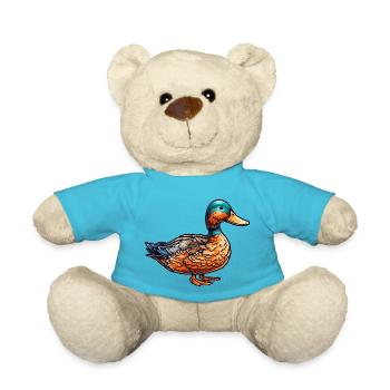 Eine sehr schöne Ente als gefiedertes Federvieh - Teddy - Atollblau - Vorne