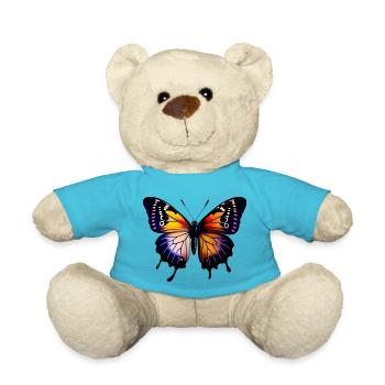 Multicolored butterfly - Teddy Bear - atoll blue - Front