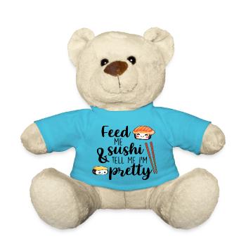 Feed me Sushi & tell me I ́m pretty - Teddy Bear - atoll blue - Front