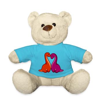 hugadino lesbisches Paar, süßer Dinosaurier, Dino - Teddy - Atollblau - Vorne