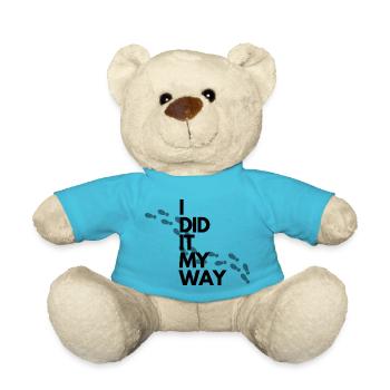 I did it my Way Footprints - Teddy Bear - atoll blue - Front