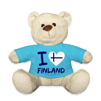 I love Finland - Teddy Bear - atoll blue - Front