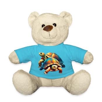 Schildkröten Motiv einfach - Bunt - Teddy - Atollblau - Vorne