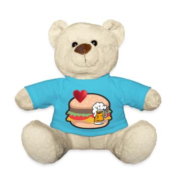 Burger mit Bier - Teddy - Atollblau - Vorne