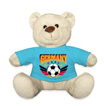 Fußball Shirt Deutschland Retro College Look - Teddy - Atollblau - Vorne
