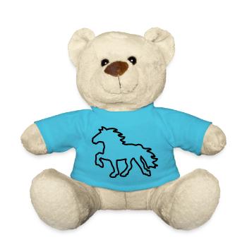 Islandpferd Kontur (schwarz) - Teddy - Atollblau - Vorne