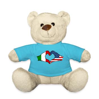 Italy USA heart shape with hands - Teddy Bear - atoll blue - Front
