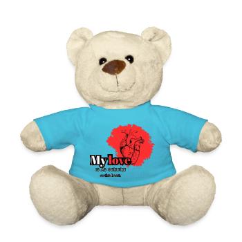 My love is as genuine as this heart - Teddy Bear - atoll blue - Front