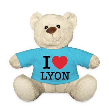 I Love Lyon | Lyon | I Heart Lyon | France - Teddy Bear - atoll blue - Front