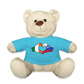 Irland Slowenien Flagge Hände Herzform - Teddy - Atollblau - Vorne