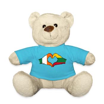 Ireland Lithuania Flag Hands Heart Shape - Teddy Bear - atoll blue - Front