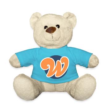Buchstabe w orange sport - Teddy - Atollblau - Vorne