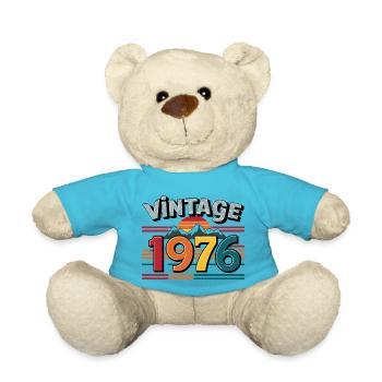 Vintage 1976 47 Year Old Birthday Gift Man Fe - Teddy Bear - atoll blue - Front