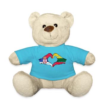 Serbie Lituanie drapeau mains forme coeur utilisé - Nounours - bleu outremer - Devant