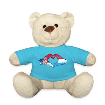 Aiguilles du drapeau de la Serbie Luxembourg en forme de coeur utilisé - Nounours - bleu outremer - Devant