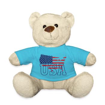 carte des États-Unis - Nounours - bleu outremer - Devant