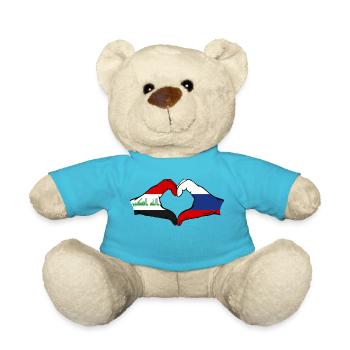 Irak Russie Drapeau Mains Coeur Forme De Coeur - Nounours - bleu outremer - Devant