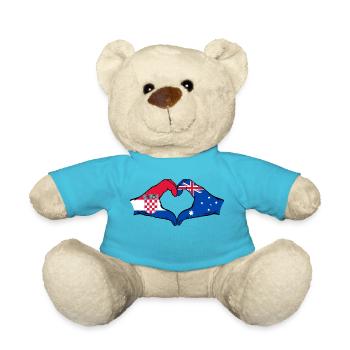 Kroatien Australien Flagge Herzform - Teddy - Atollblau - Vorne