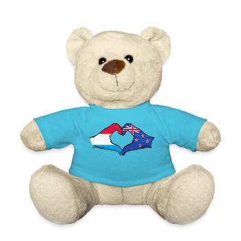 Luxembourg Drapeau de la Nouvelle-Zélande Aiguilles Coeur Utilisé - Nounours - bleu outremer - Devant