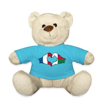 Frankreich Madagaskar Flagge Hände Herzform used - Teddy - Atollblau - Vorne