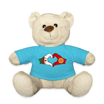 Algérie Kirghizistan Mains Forme Coeur Utilisé - Nounours - bleu outremer - Devant